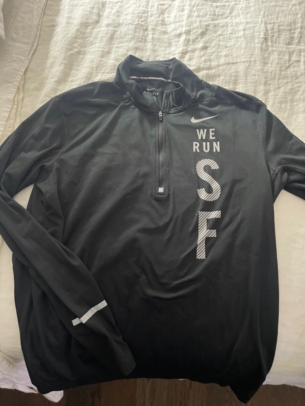 Nike Black 'WE RUN SF' Dri-FIT Quarter-Zip Pullover